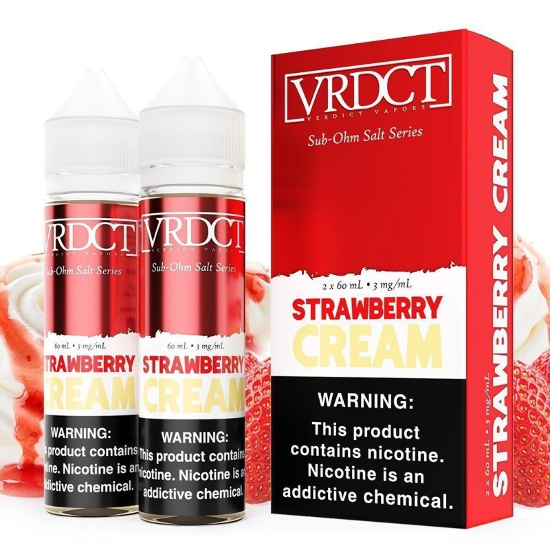 Strawberry Cream by VERDICT SUB OHM SALT SERIES E-Liquid 2X 60ml